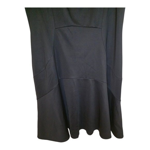 LANE BRYANT Black Square Neck Scuba Fit and Flare‎ Dress - Size 22 - Picture 7 of 12